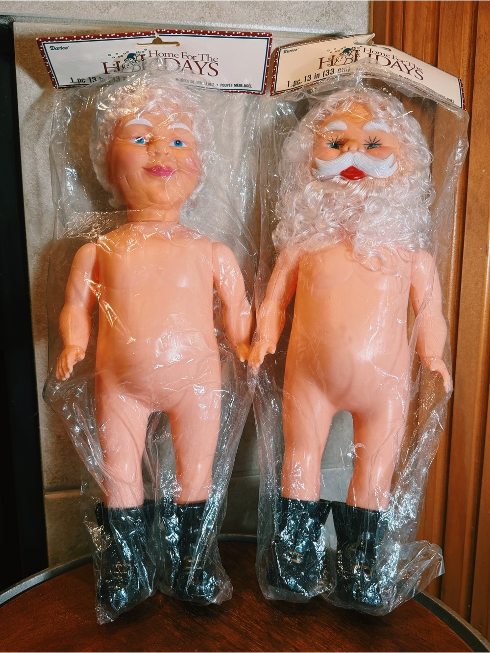 Vintage Darice Home For The Holidays Santa and Mrs. Claus  Doll Craft Kit 13.5”